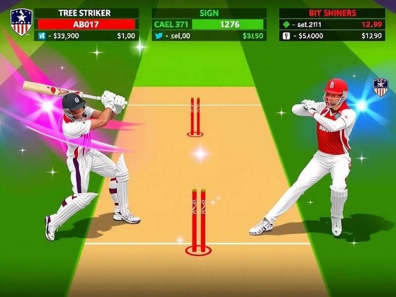 Salt Lake Strikers gameplay showing batting and bowling
